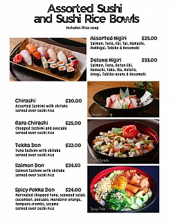 assorted sushi &bowls